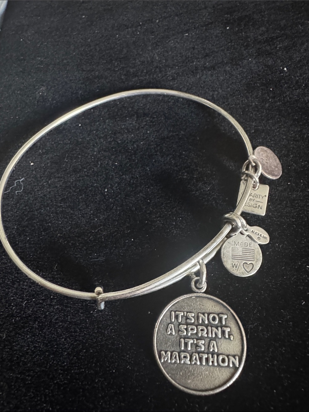 Alex and Ani Charity By Design Marathon Quote Expandable Bangle Bracelet